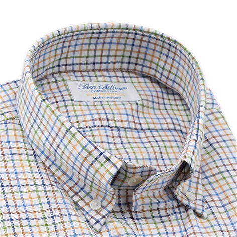 Green, Sky, and Navy Check Button Down