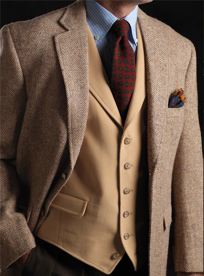 Moleskin Waistcoat in Camel