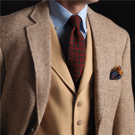 Moleskin Waistcoat in Camel