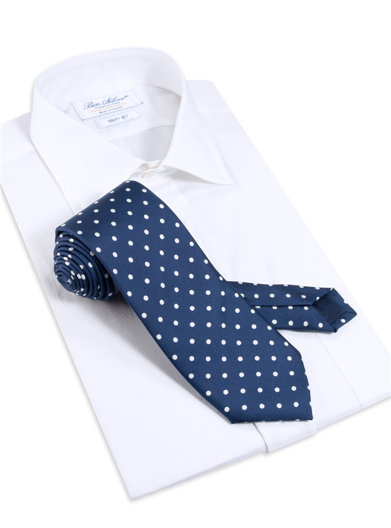 Navy Printed Dots Tie