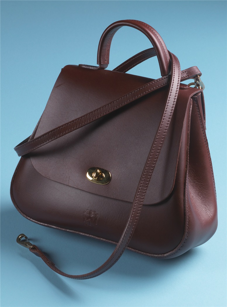 Ladies Leather Handbag in Claret