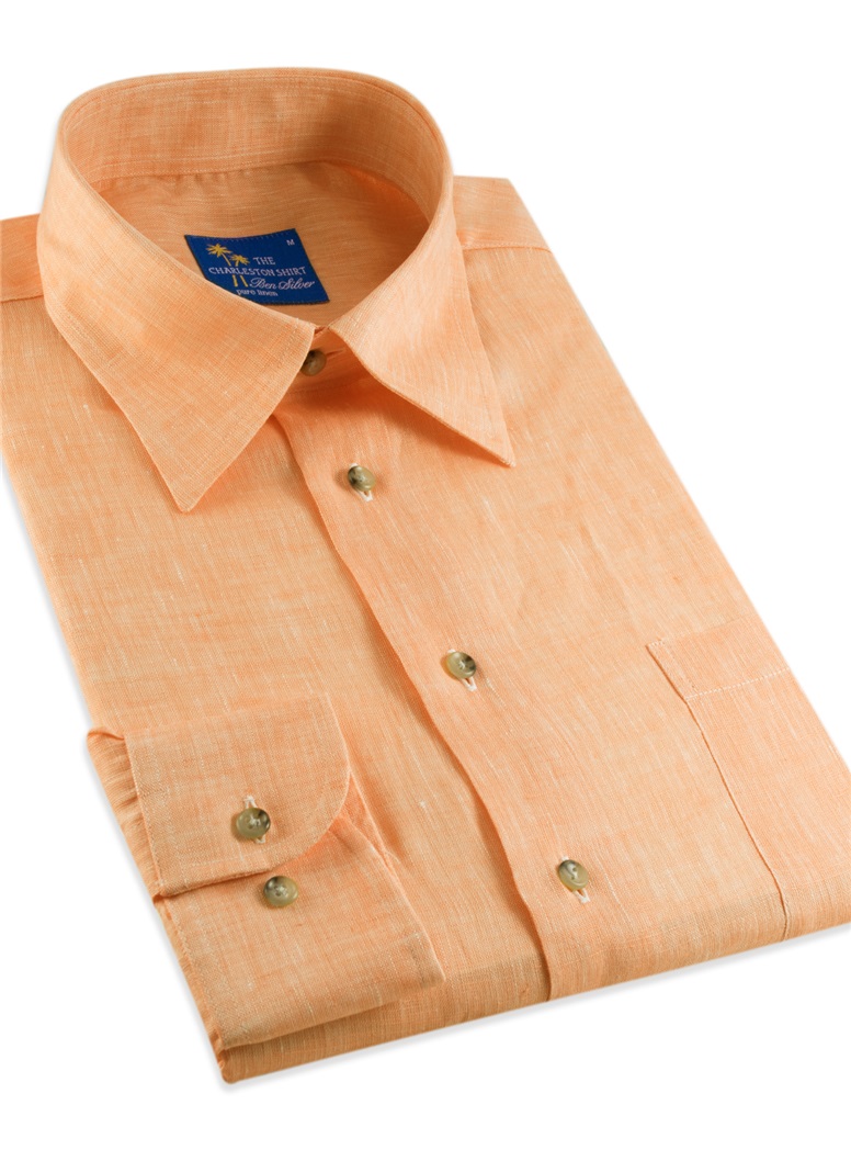 Orange Charleston Linen Shirt