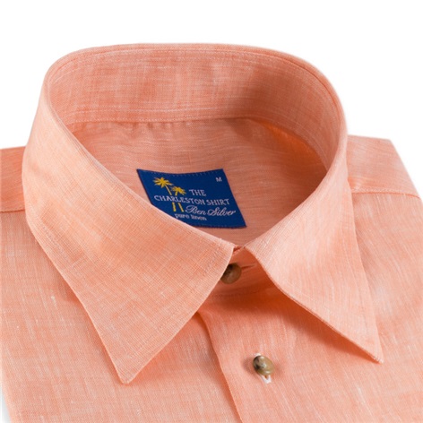 Orange Charleston Linen Shirt