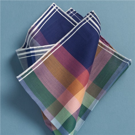 Woven Check Cotton Pocket Square