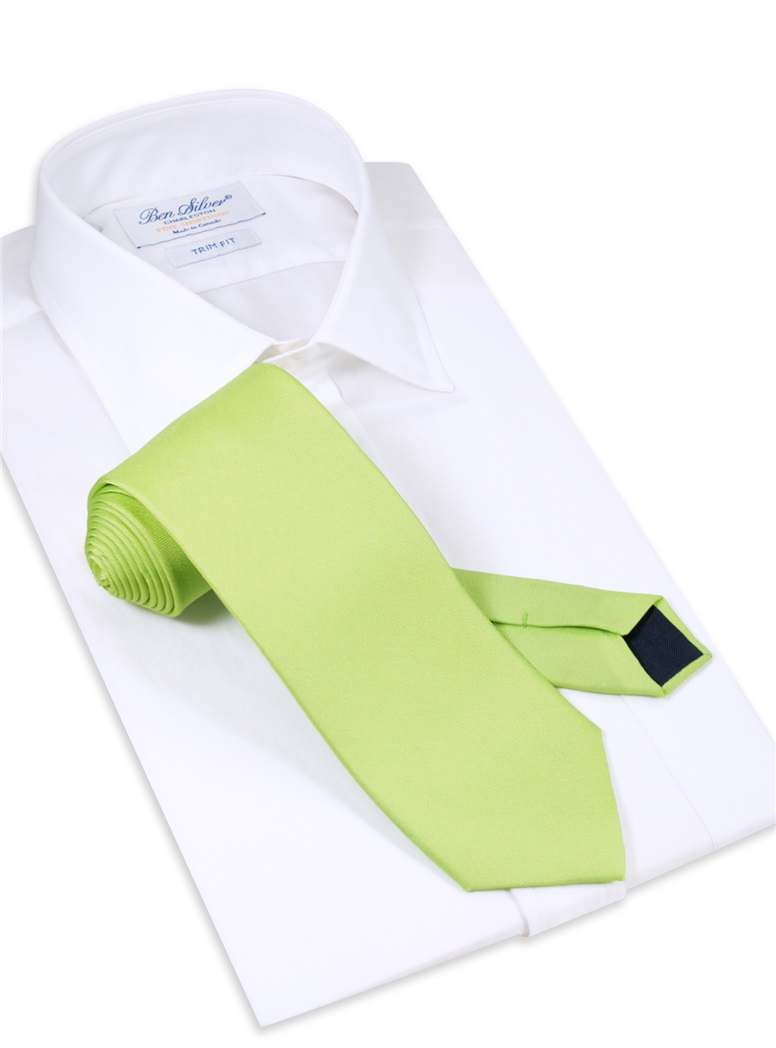 Silk Solid Tie in Lime