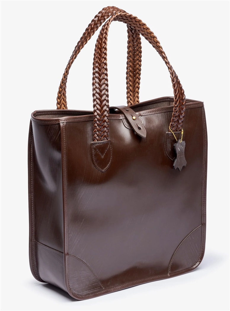 The Bodleian Bridle Leather Tote Bag in Dark Brown.