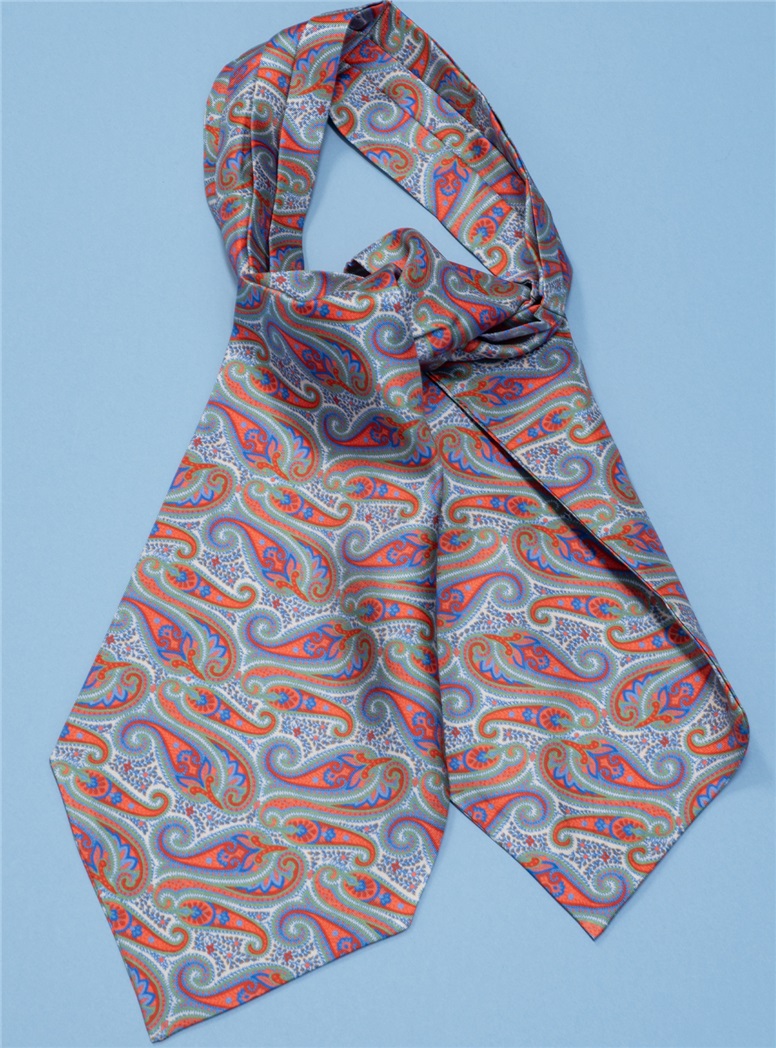 Silk Paisley Ascot in Sage