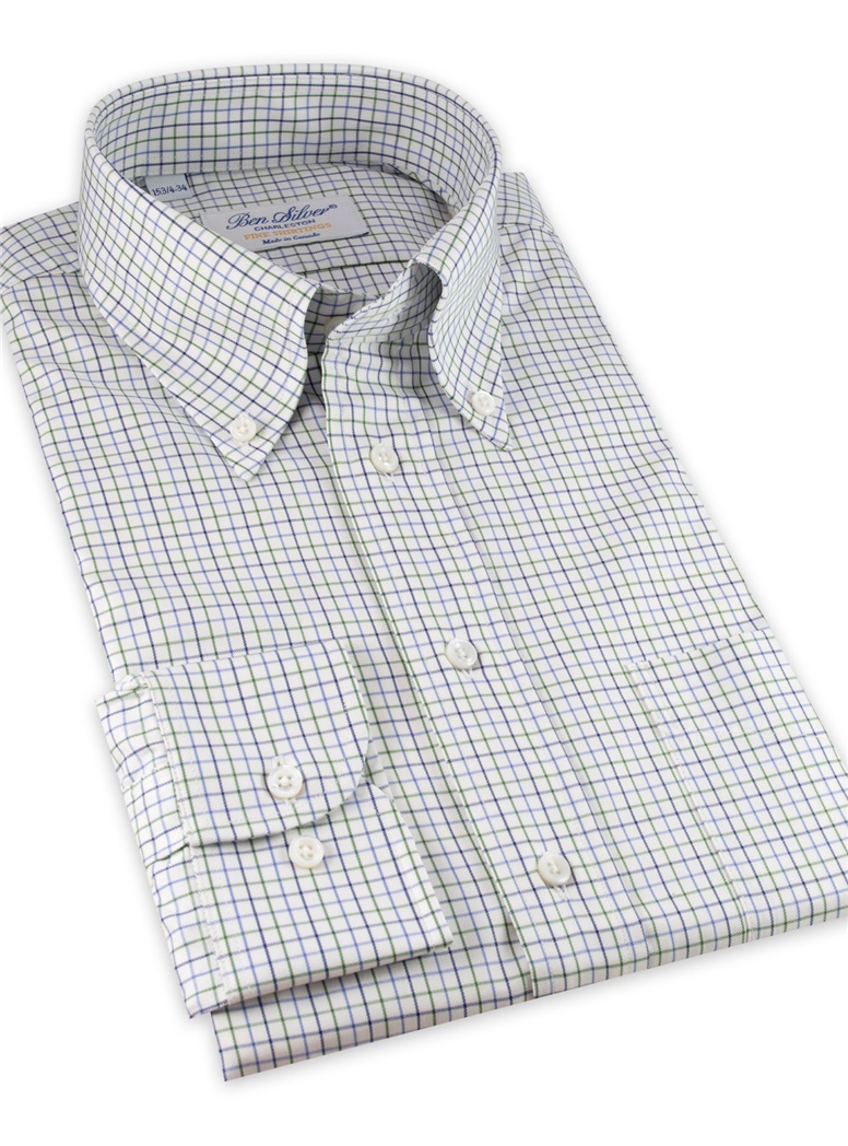 Green and Blue Tattersall Button Down