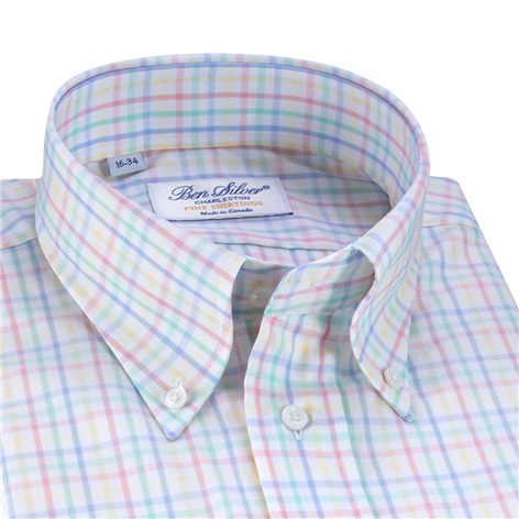 Blue, Green, Pink, and Yellow Pastel Tattersall Button Down