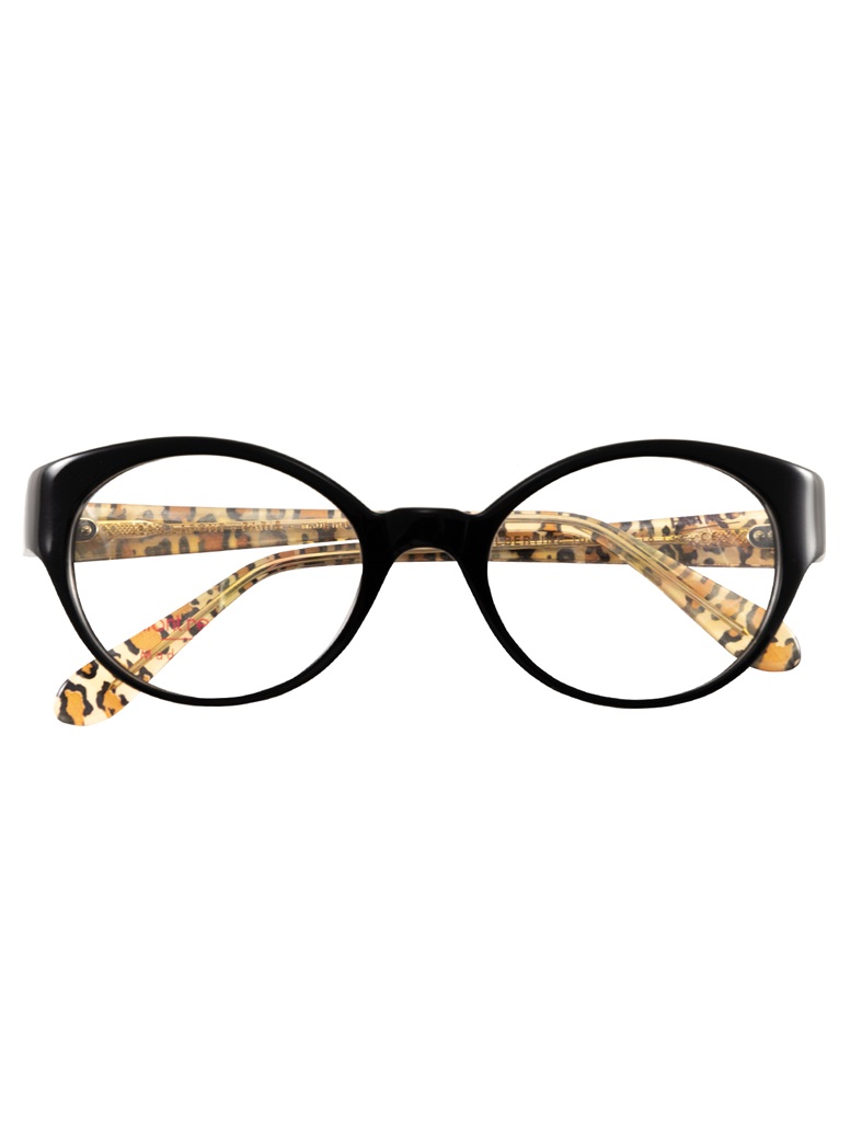 Lafont Bold Oval Frames in Black and Leopard