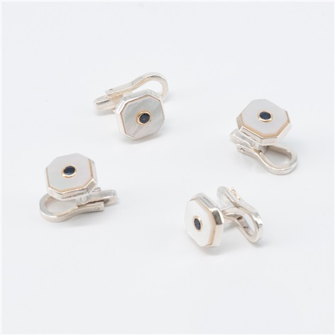 Mother of Pearl and Sapphire Stud Set