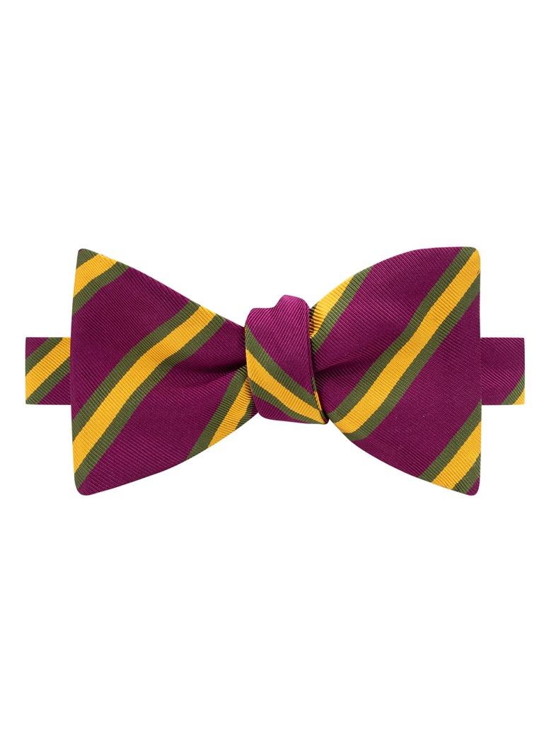 Mogador Striped Bow Tie in Plum