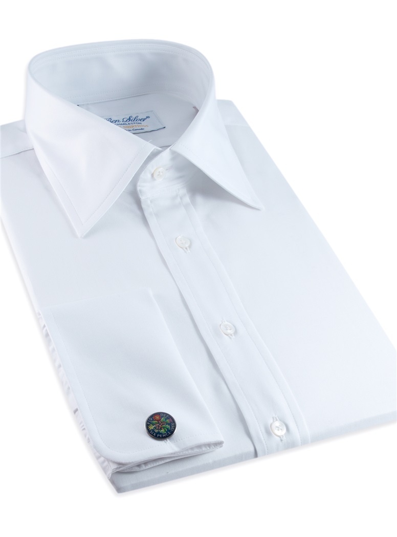 Classic White Twill Kelly Collar with French Cuffs