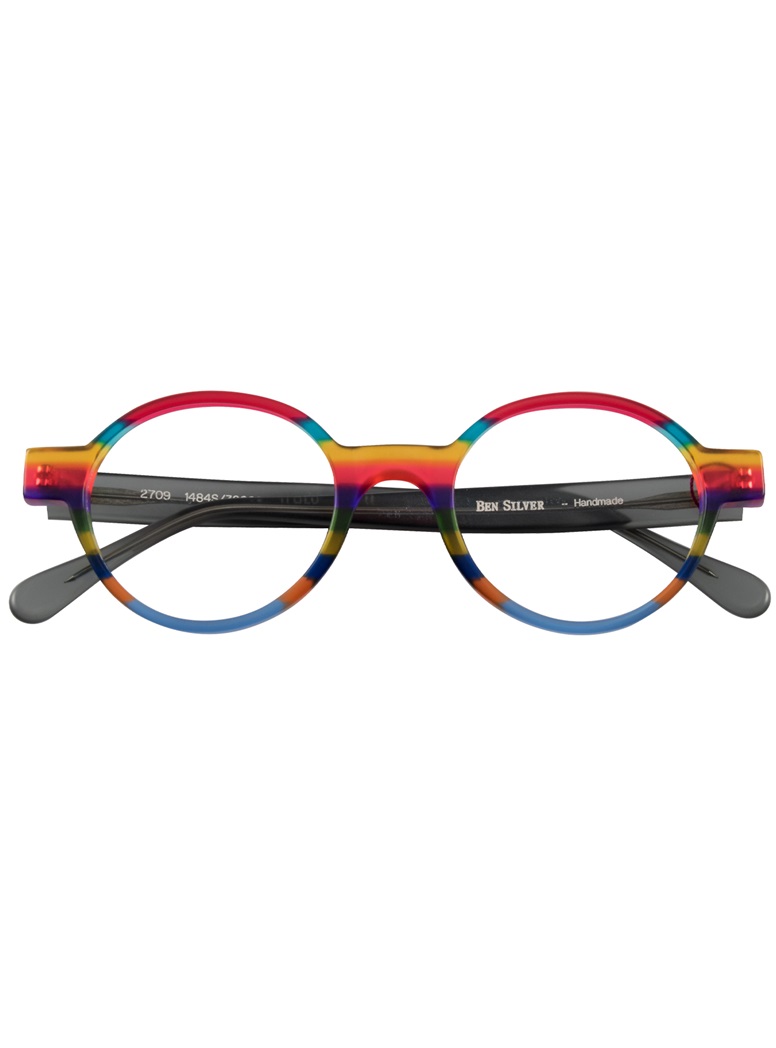 Multi-Colored Handmade Frame in Translucent Rose, Teal, Yellow and Grey