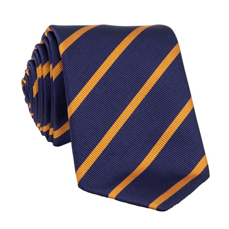 Silk Bar Striped Tie in Canary