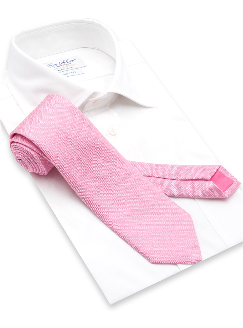 Silk Shantung Tie in Rose
