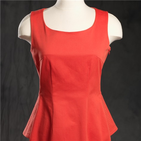 Ladies Cotton Gabardine Cerise Dress
