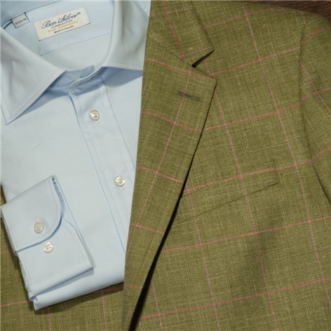 Wool Silk and Linen Olive Sport Coat
