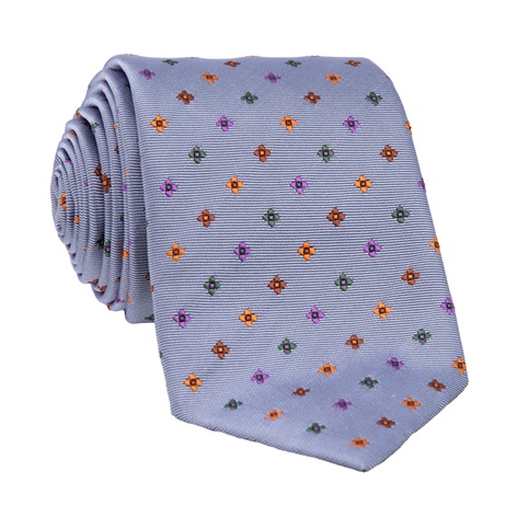 Silk Neat Print Woven Tie in Sky