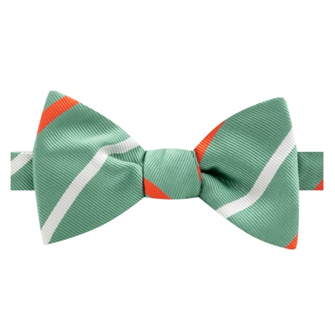 Silk Bar Striped Bow Tie in Mint