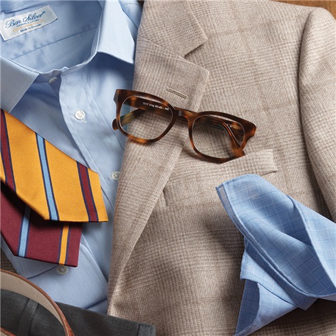 Cashmere Sport Coat with a Tan and Cream Windowpane