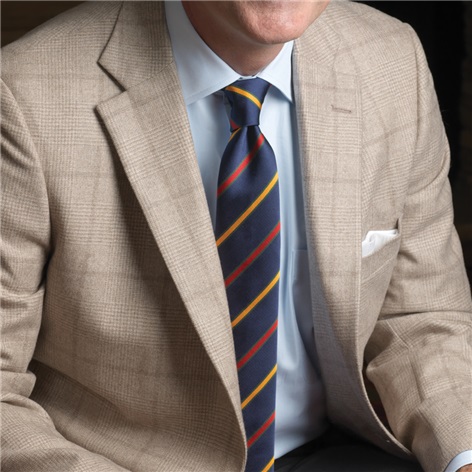 Cashmere Sport Coat with a Tan and Cream Windowpane