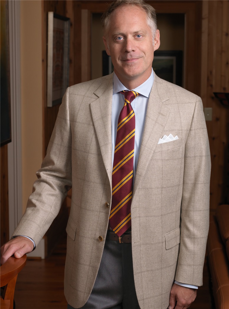 Cashmere Sport Coat with a Tan and Cream Windowpane