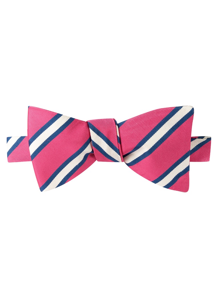 Mogador Striped Bow Tie in Magenta