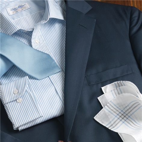 Navy Gabardine Suit Center Vent