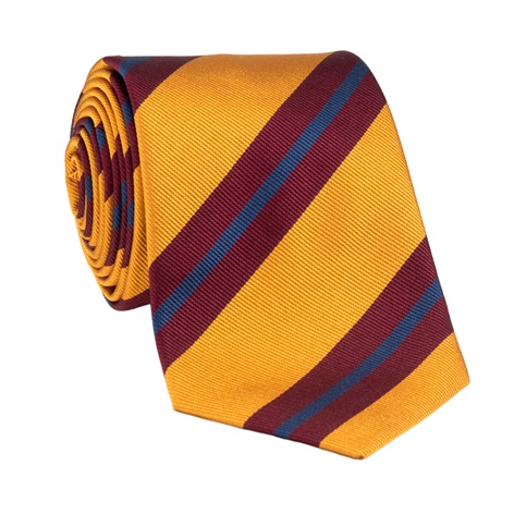 Silk Striped Tie in Amber