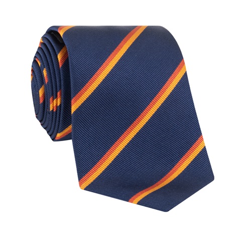 Silk Striped Tie in Navy
