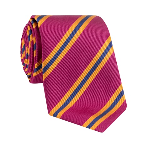 Silk Striped Tie in Magenta