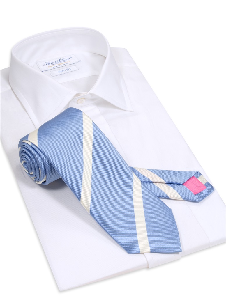 Mogador Bar Striped Tie in Sky