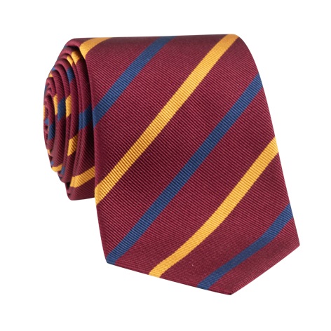 Silk Bar Stripe Tie in Wine