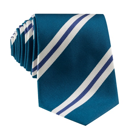 Silk Woven Striped Tie in Teal