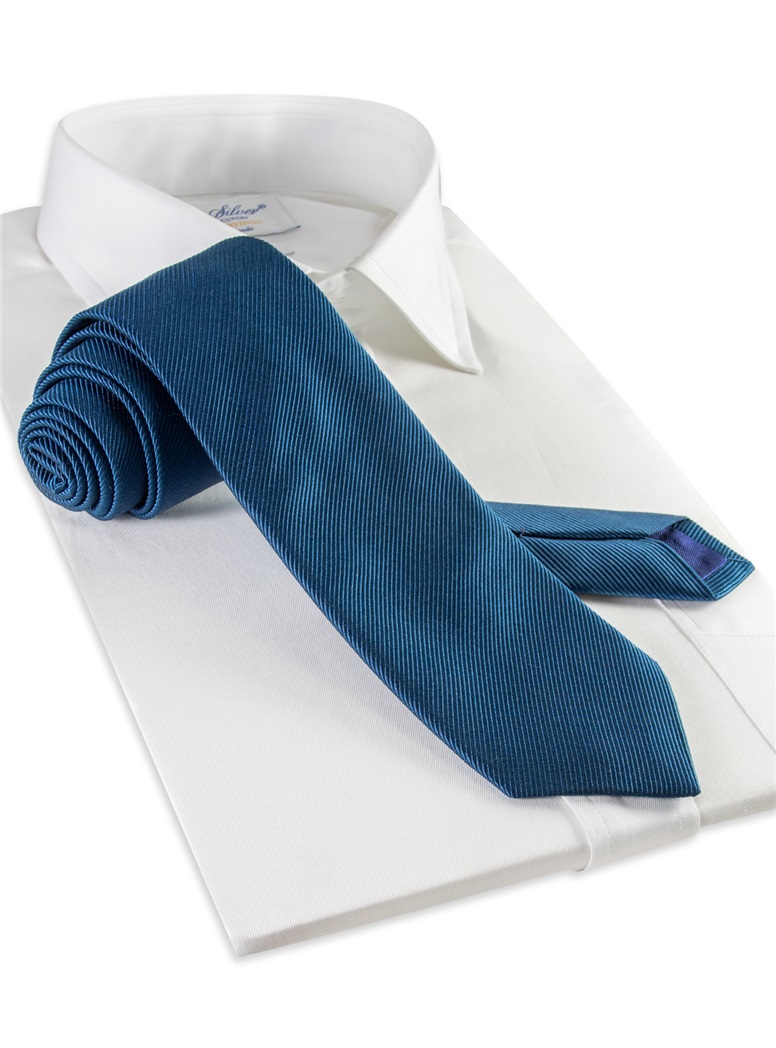 Mogador Silk Solid Signature Tie in Teal