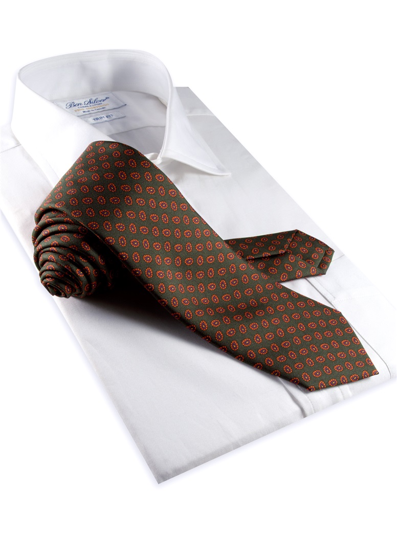 Printed Neat Tie in Green