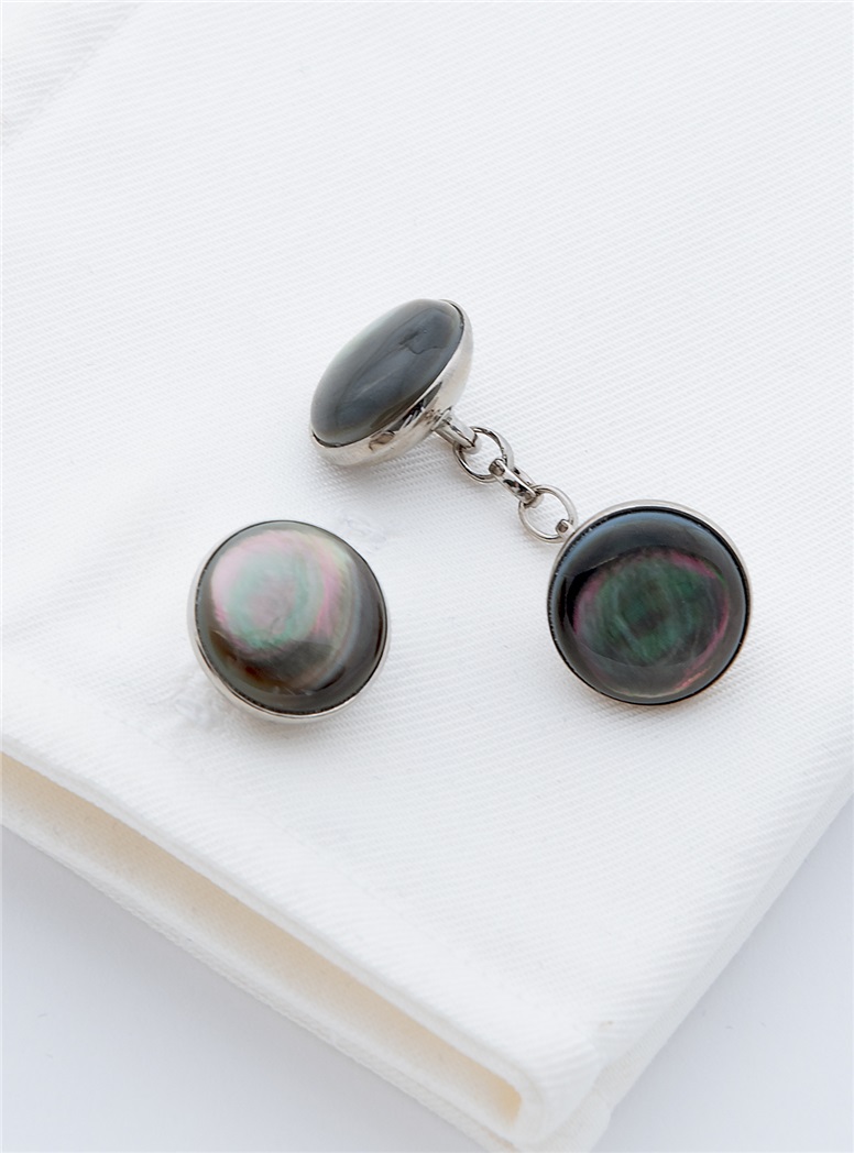 Smokey Mother of Pearl Cufflinks