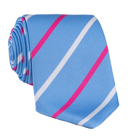 Silk Bar Striped Tie in Cornflower