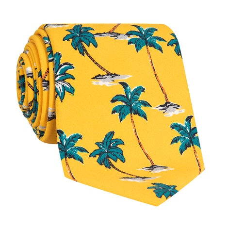 Silk Printed Palm Tree Tie in Sun