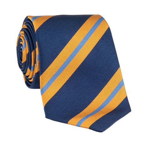 Silk Striped Tie in Navy