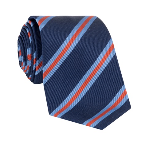 Silk Striped Tie in Navy