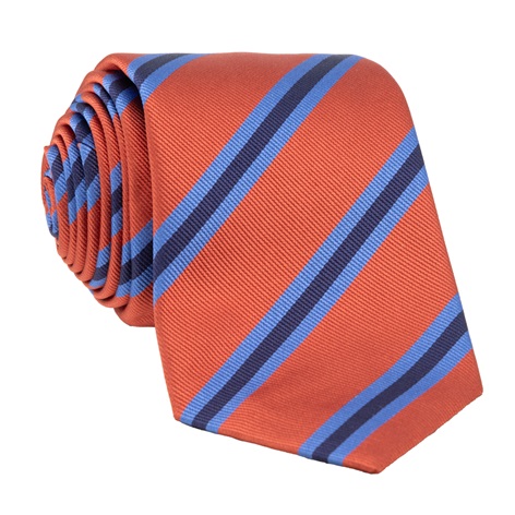 Silk Striped Tie in Persimmon