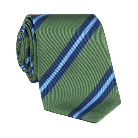 Silk Striped Tie in Fern