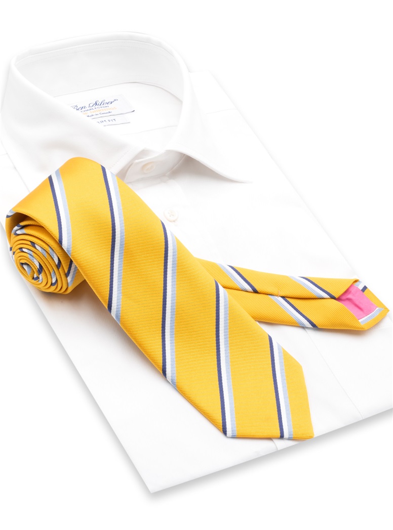 Silk Striped Tie in Sun