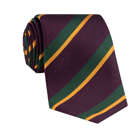 Double Striped Silk Tie in Purple