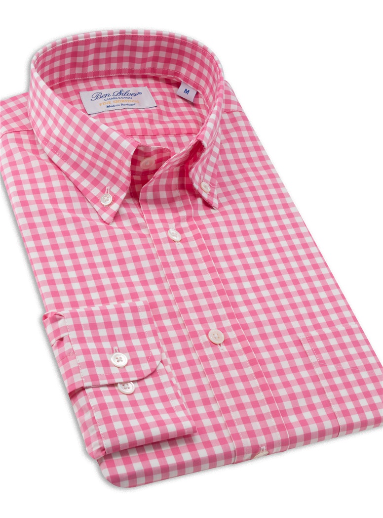 Pink Gingham Button Down