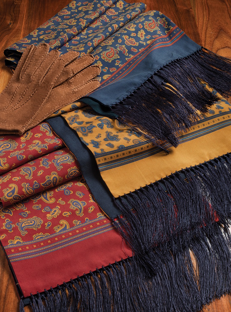 Wool and Silk Printed Paisley Scarves