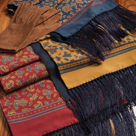Wool and Silk Printed Paisley Scarves