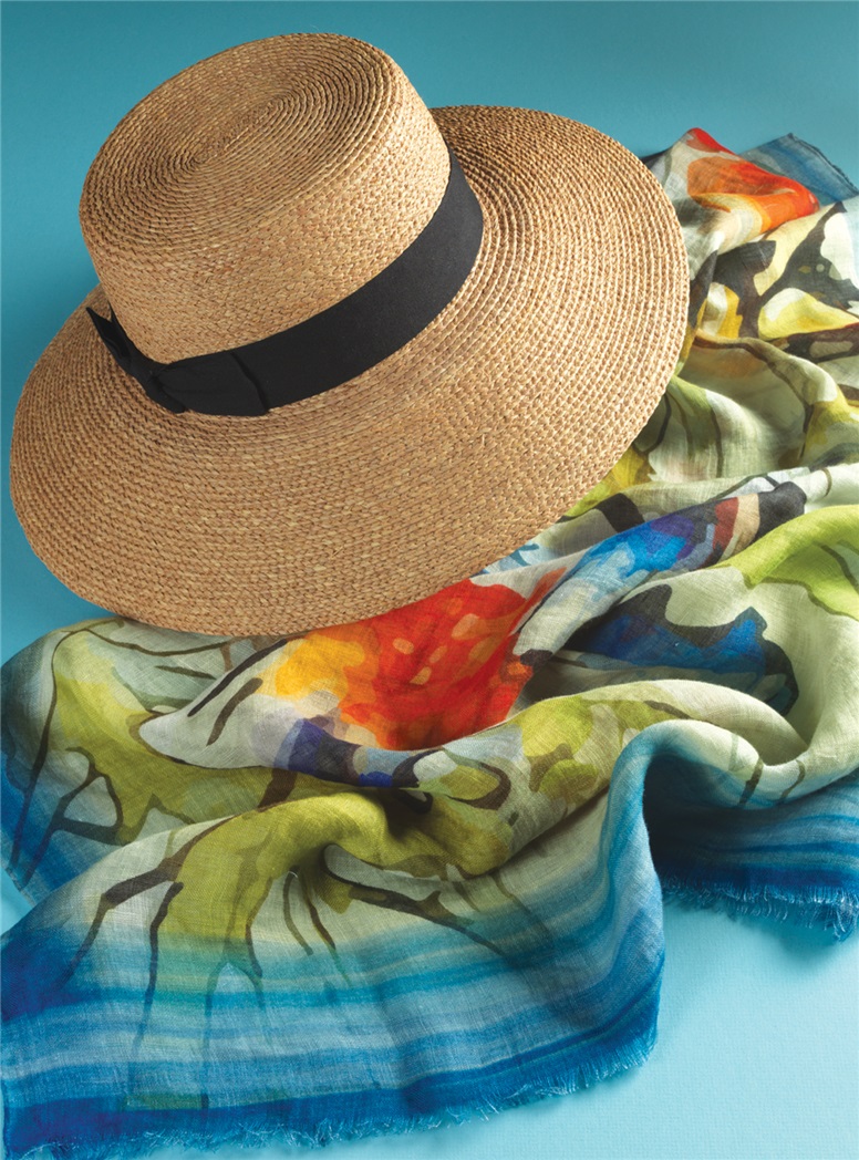 Ladies Wide Brim Straw Hat